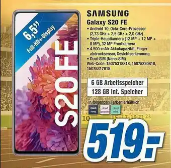 Expert Samsung Galaxy S20 Fe Angebot