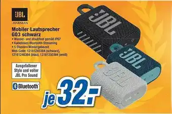 Expert Jbl Harman Mobiler Lautsprecher G03 Schwarz Angebot