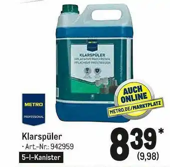 METRO Klarspüler Angebot