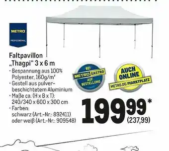 METRO Faltpavillon „thagpi” 3 X 6 M Angebot