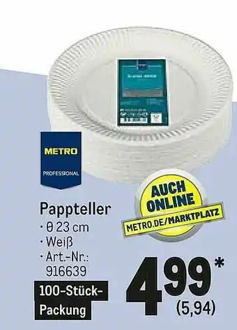 METRO Pappteller Angebot