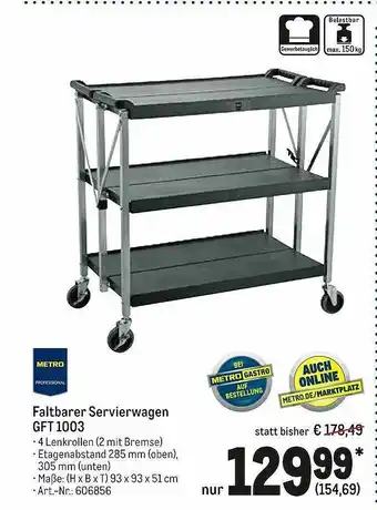 METRO Faltbare Servierwagen Gft1003 Angebot