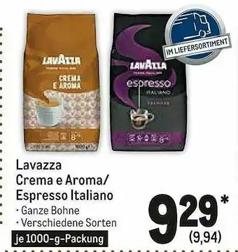 METRO Lavazza Crema E Aroma- Espresso Italiano Angebot