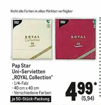 METRO Pap Star Uni-servietten „royal Collection” Angebot