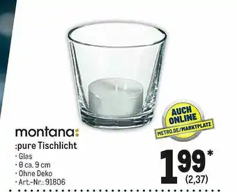 METRO Montana Pure Tischlicht Angebot