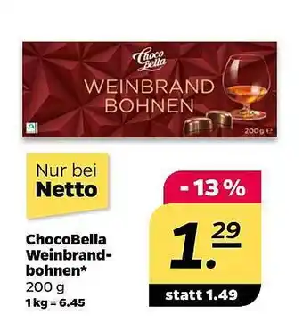 NETTO Chocobella weinbrand bohnen Angebot