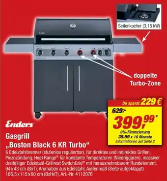 toom Baumarkt Enders Gasgrill Boston Black 6 KR Turbo Angebot