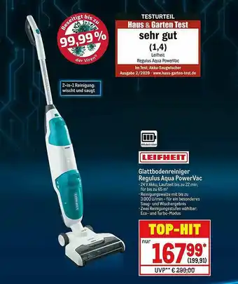 METRO Leifheit Glattbodenreiniger Regulus Aqua Powervac Angebot