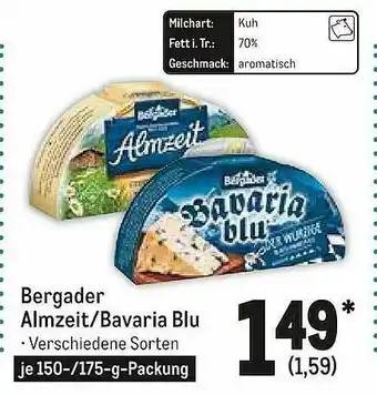 METRO Bergader Almzeit Oder Bavaria Blu Angebot