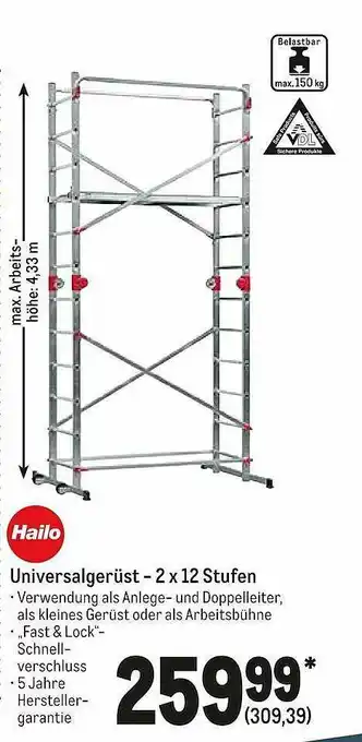 METRO Hailo Universalgerüst 2x12 Stufen Angebot