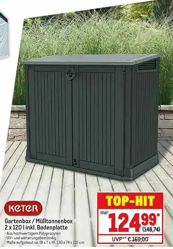 METRO Keter Gartenbox Oder Mülltonnenbox 2x120l Inkl. Bodenplatte Angebot