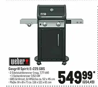 METRO Weber Gasgrill Spirit E-225 Gbs Angebot