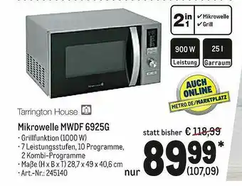 METRO Tarrington House Mikrowelle Mwdf 6925g Angebot