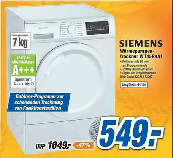 Expert Siemens Wärmepumpentrockner Wt45r4a1 Angebot