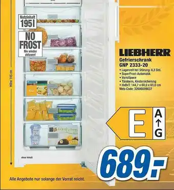 Expert Liebherr Gefrierschrank Gnp 2333-20 Angebot