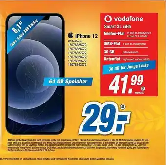 Expert Iphone 12 Mit Vodafone Smart XL Mh5 Angebot