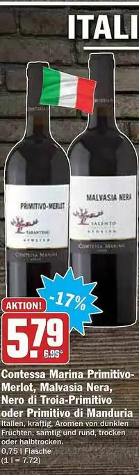 AEZ Contessa Marina Primitivo-merlot, Malvasia Nera, Nero Di Troia-primitivo Oder Primitivo Di Manduria Angebot