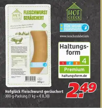 Marktkauf Hofglück Fleischwurst Geräuchert Angebot