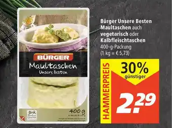 Marktkauf Bürger Unsere Besten Maultaschen Auch Vegetarisch Oder Kalbfleischtaschen Angebot