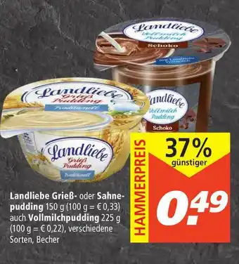 Marktkauf Landliebe Grieß- Oder Sahnepudding Auch Vollmilchpudding Angebot