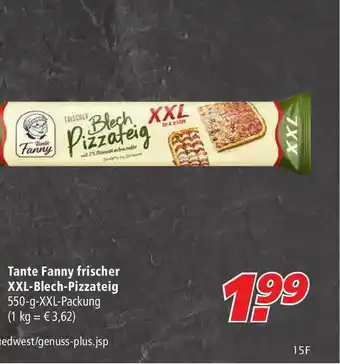 Marktkauf Tante Fanny Frischer XXL-blech-pizzateig Angebot