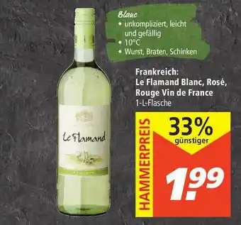 Marktkauf Le Flamand Blanc, Rosé, Rouge Vin De France Angebot