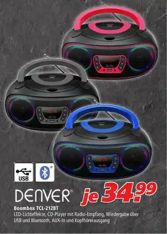 Marktkauf Denver Boombox Tcl-212bt Angebot