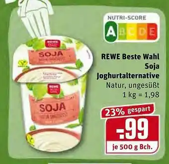 REWE Rewe Beste Wahl Soja Joghurtalternative Angebot