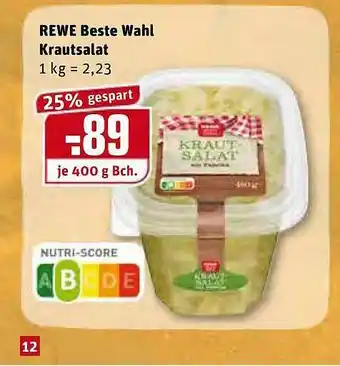 REWE Rewe Beste Wahl Krautsalat Angebot