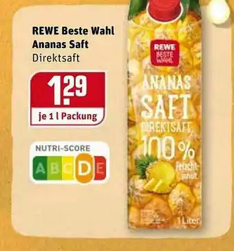 REWE Rewe Beste Wahl Ananas Saft Angebot