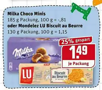 REWE Milka Choco Minis Oder Mondelez Lu Biscuit Au Beurre Angebot