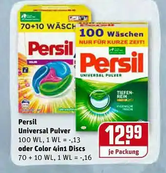 REWE Persil Universal Pulver Oder Color 4in1 Discs Angebot