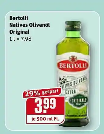 REWE Bertolli Natives Olivenöl Original Angebot