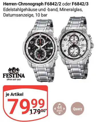 Globus Festina Herren Chronograph F6842/2 oder F6842/3 Angebot