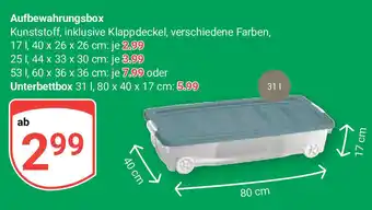 Globus Aufbewahrungsbox 17 l, 40 x 26 x 26 cm Angebot