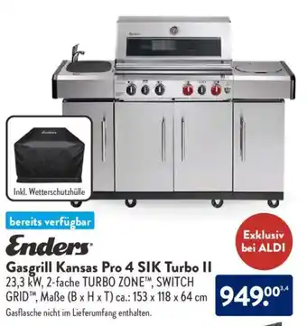 Aldi Süd Enders Gasgrill Kansas Pro 4 SIK Turbo II Angebot