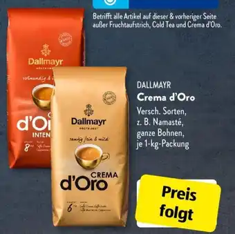 Aldi Süd Dallmayr Crema d'Oro 1 kg packung Angebot