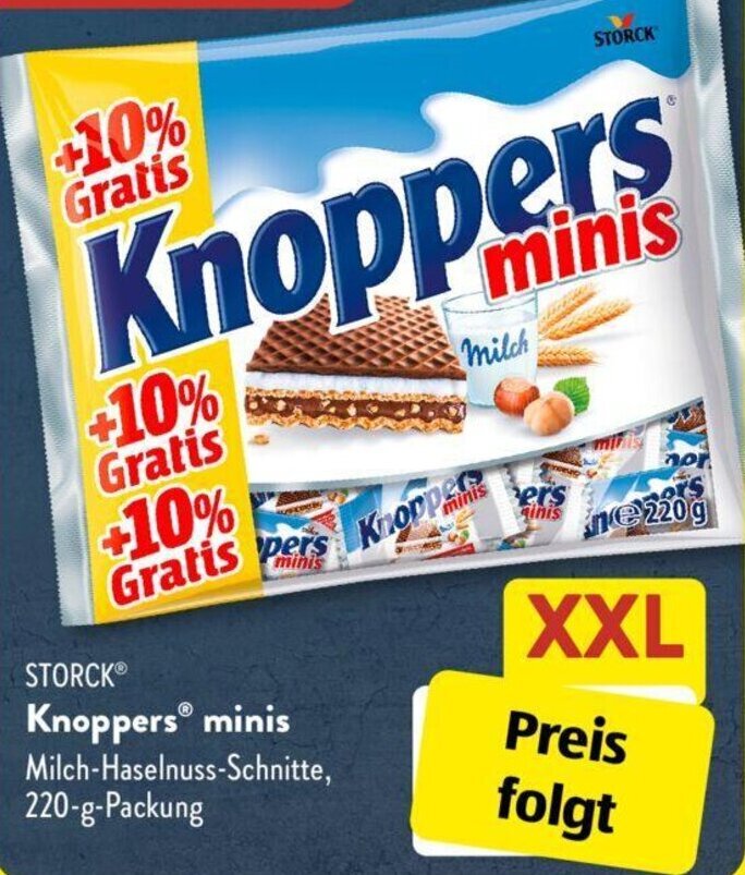 Storck Knoppers minis 220 g Packung Angebot bei Aldi Süd
