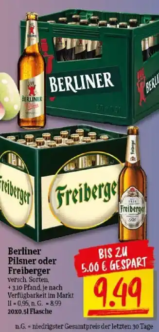 NP Discount Berliner Pilsner oder Freiberger 20 x 0,5 l Flasche Angebot