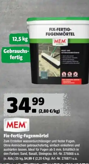 Hagebau MEM Fix-Fertig Fugenmörtel 12.5 kg Angebot