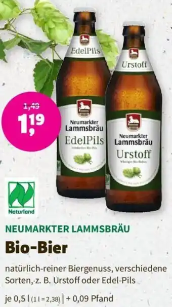 Denns BioMarkt Naturland Neumarkter Lammsbräu Bio Bier 0,5 L Angebot