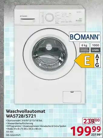 Selgros Waschvollautomat Wa5728 Oder 5721 Bomann Angebot