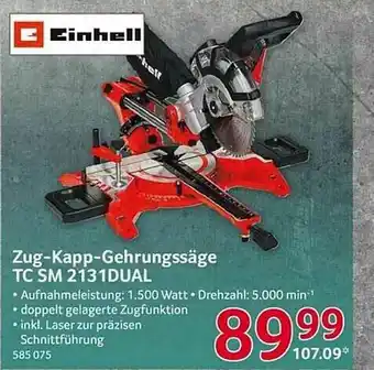 Selgros Einhell Zug-kapp-gehrungssäge Tc Sm 2131dual Angebot