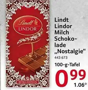 Selgros Lindt Lindor Milch Schokolade „nostalgie” Angebot