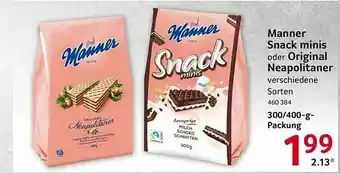 Selgros Manner Snack Minis Oder Original Neapolitaner Angebot