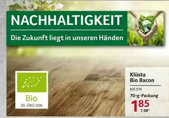 Selgros Klüsta Bio Bacon Angebot