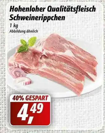 Simmel Hohenloher Qualitätsfleisch Schweinerippchen Angebot