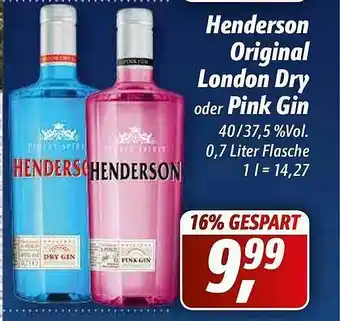 Simmel Henderson Original London Dry Oder Pink Gin Angebot