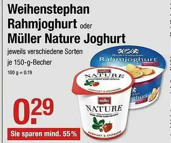 V Markt Weihenstephan Rahmjoghurt Oder Müller Nature Joghurt Angebot