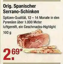 V Markt Spanischer Serrano-schinken Angebot